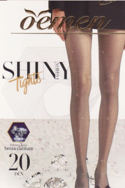 Tanke hulahop čarape sa cirkonima Shiny w-708