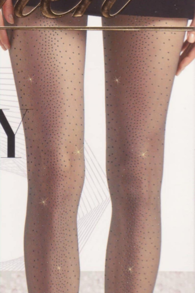 Tanke hulahop čarape sa cirkonima Shiny w-709